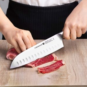Cubikook Forged Santoku Knife 7 Inch cutting